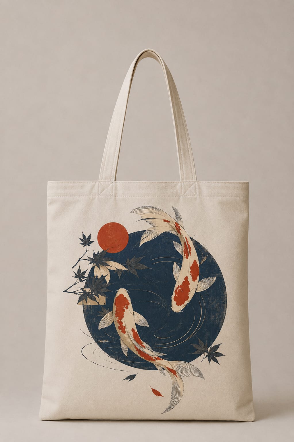 Bolsa Par de Koi en Círculo Azul